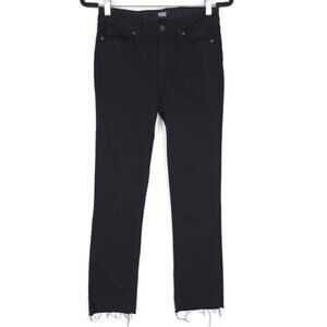 PAIGE JACQUELINE STRAIGHT Black Jeans Women’s Raw Hem Rayon Blend USA🇺🇸MADE 27